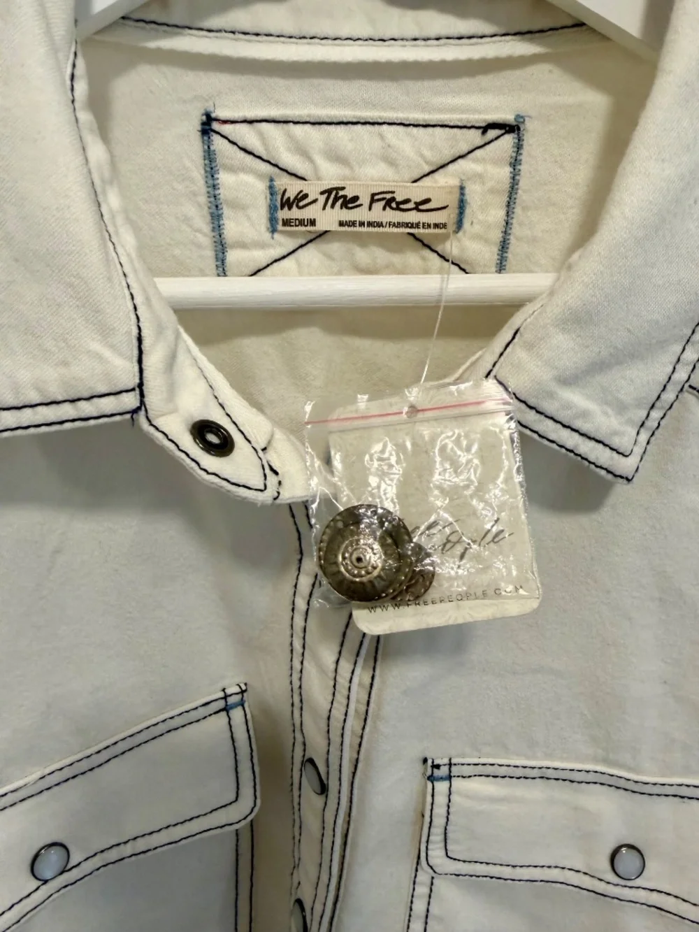 Free People Studded Cream Jacket NWT - Picture 9 of 13